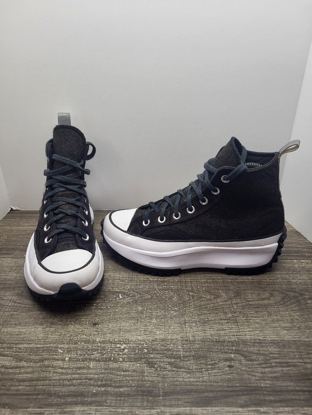 Converse Run Star Hike High Top Black Ice Athletic Sneakers Womens Size 7.5